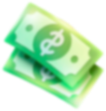 Decorative cash stack for lottery promotion.